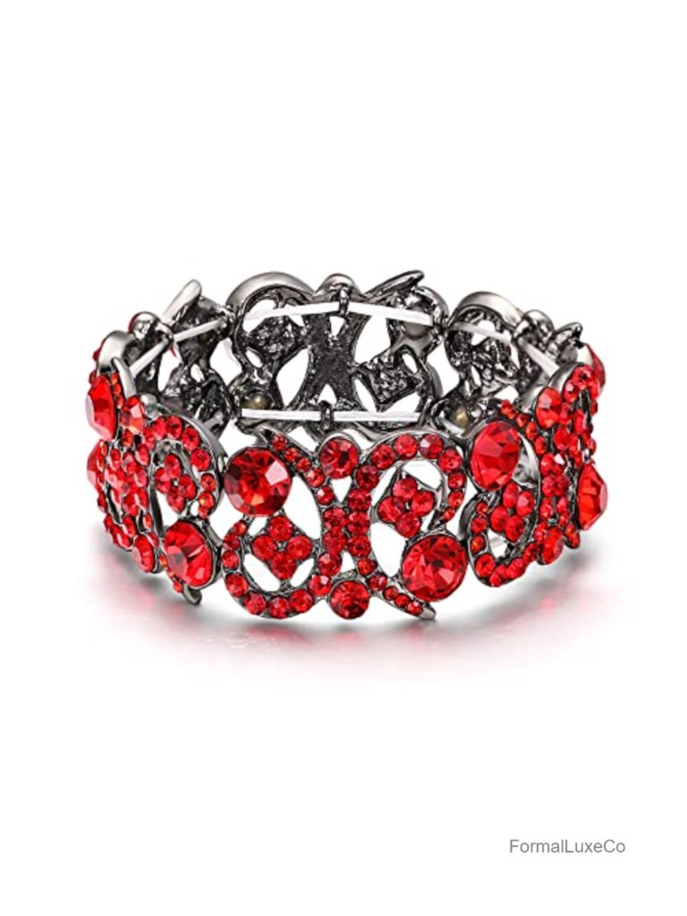 Crystal Floral Stretch Bracelet Wedding Bridesmaid Party Jewelry